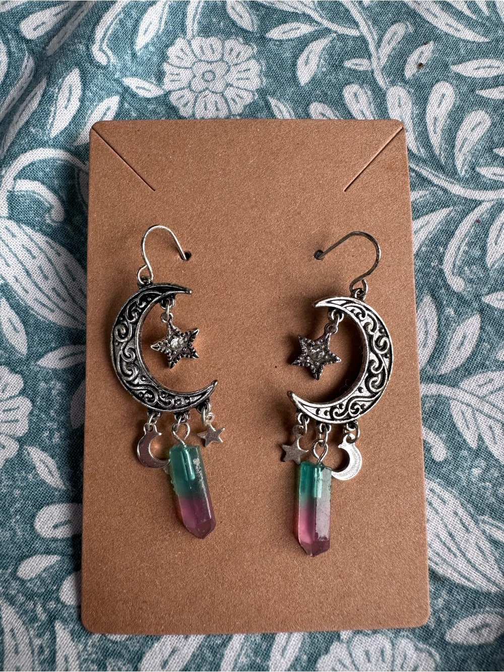 Celestial Moon & Star Drop Earrings | Boho Crescent Dangles | Festival Jewelry